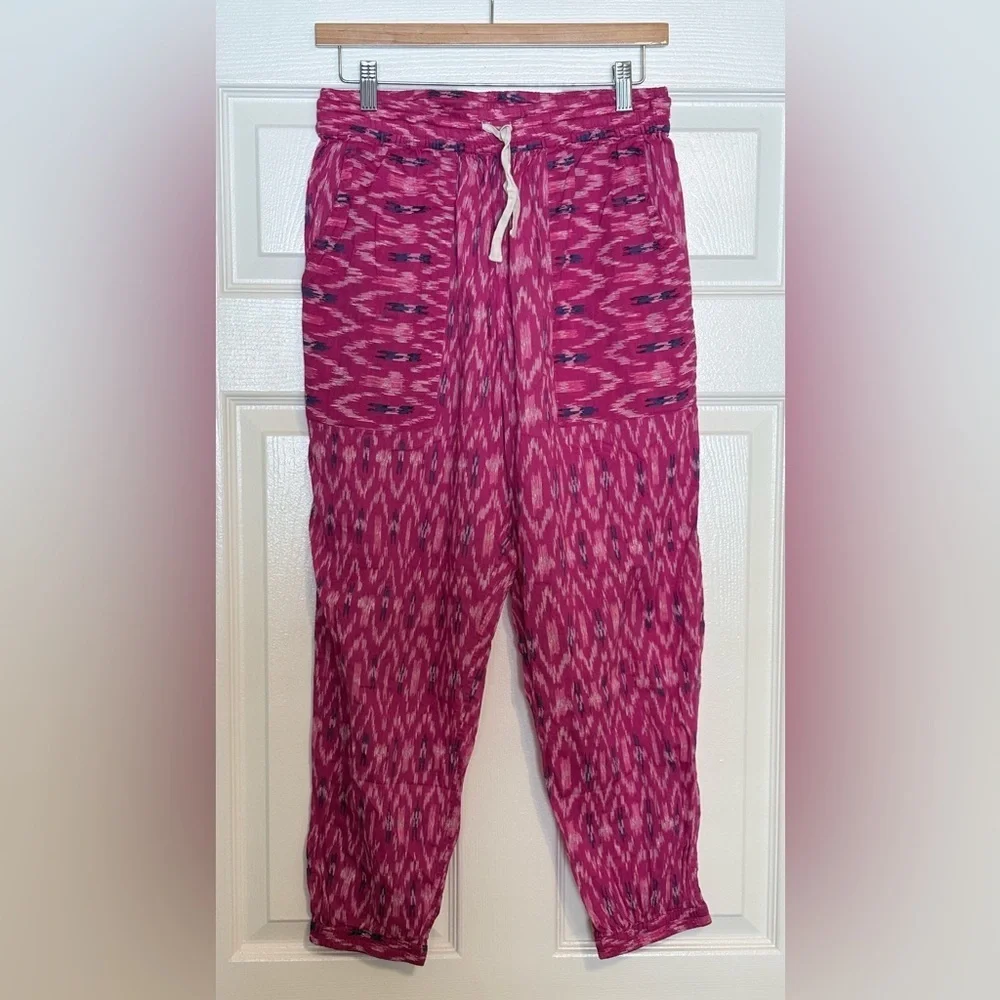 Isabel Marant Lagen Fuchsia Ikat Print Cotton Pant EU 36 US 4 Small
